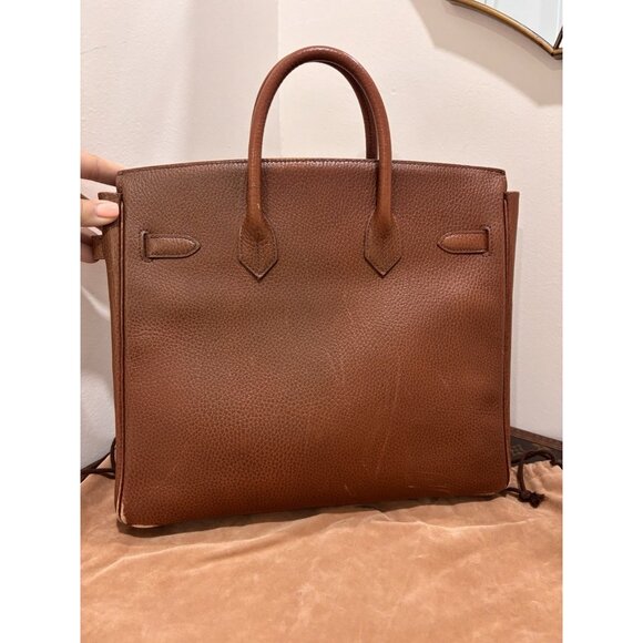 Authentic HERMES Birkin HAC Haut à Courroies 32 brown courchevel leather bag - Picture 2 of 16